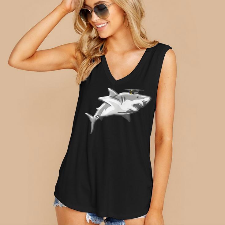 2019 Graduation SharkShirt High School College Grad Women's V-Neck Tank Top