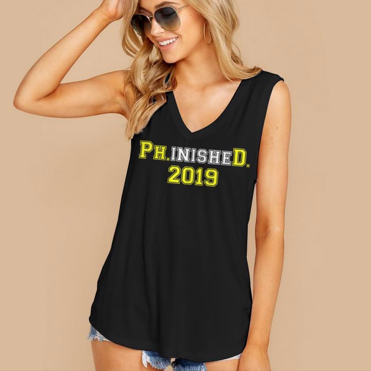 2019 PhinisheD Graduation Ph D College Phinished Women's V-Neck Tank Top