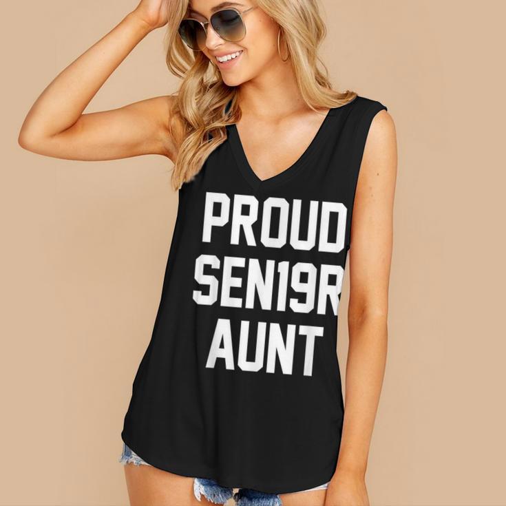 2019 Senior Aunt SEN19R Class Graduation PartyShirt Women's V-Neck Tank Top