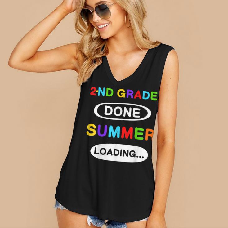 2nd Grade Graduation Shirt 2nd Grade Done Summer Loading Women's V-Neck Tank Top