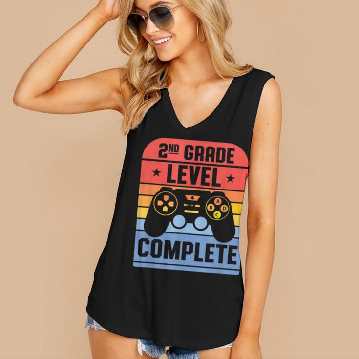 2nd Grade Level Complete Graduation Student Video Gamer Women's V-Neck Tank Top