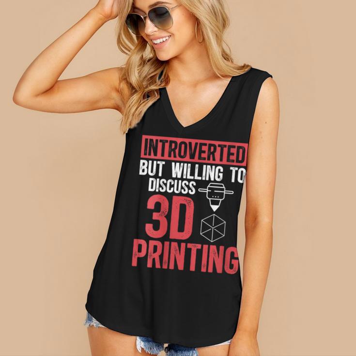 3D Printer Introvert 3D Printing Women's V-Neck Tank Top