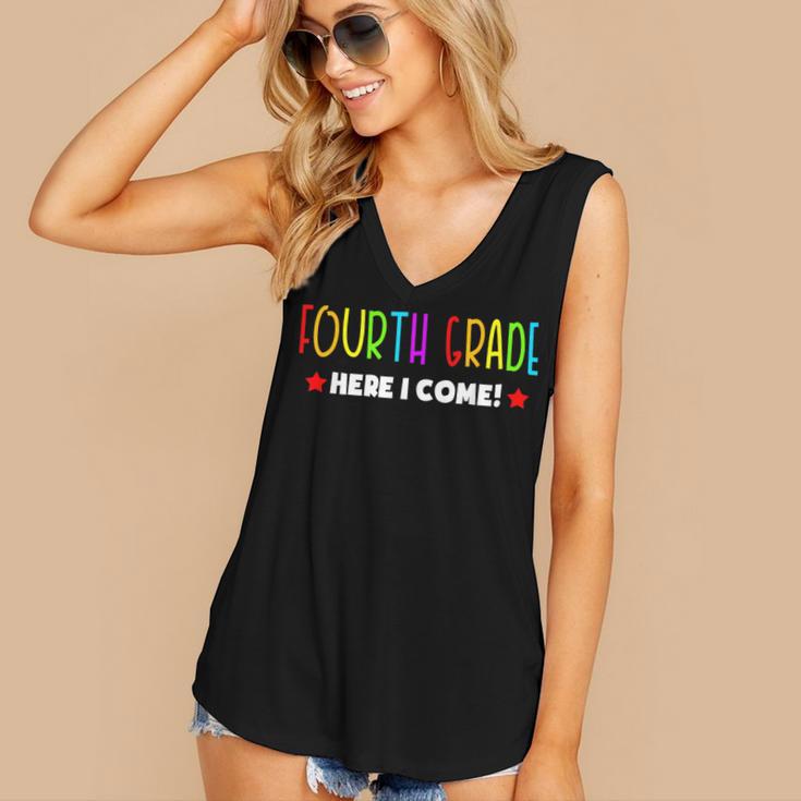 4th Grade Here I Come Kids 3rd Grade Graduation Women's V-Neck Tank Top