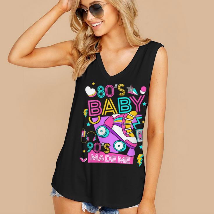 80's Baby 90's Made Me 1980s 1990s Nostalgia Retro Party Women's V-Neck Tank Top