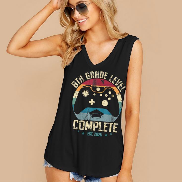 8th Grade Level Complete Gamer Class Of 2025 Graduation Boy Women's V-Neck Tank Top