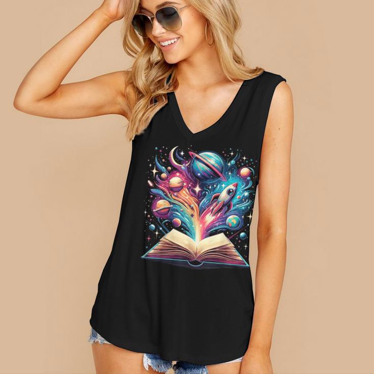 Astronomy Space Lover Books Bookworm Women's V-Neck Tank Top Astronomy Space Lover Books Bookworm Women's V-Neck Tank Top