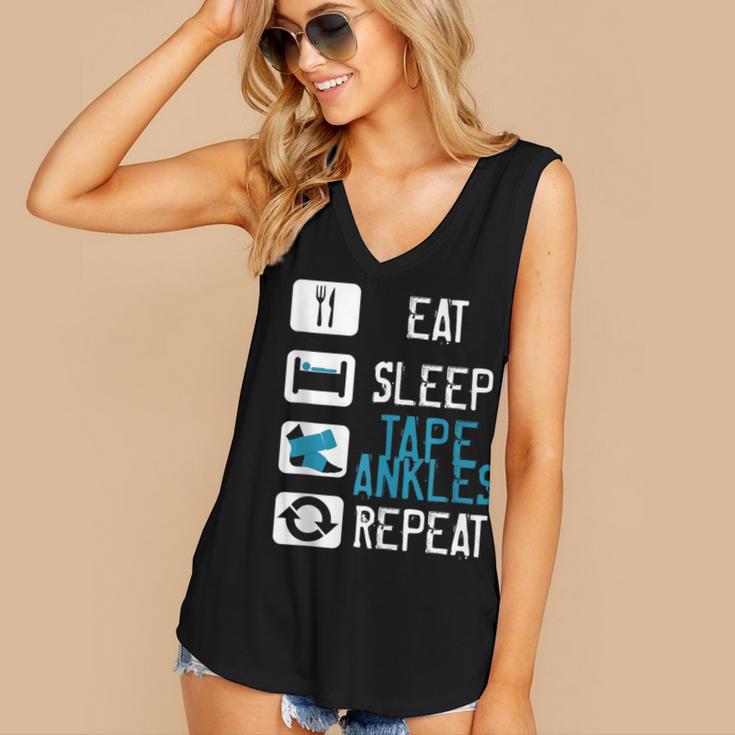 Athletic Trainer Eat Sleep Tape Ankles Graduation Women's V-Neck Tank Top