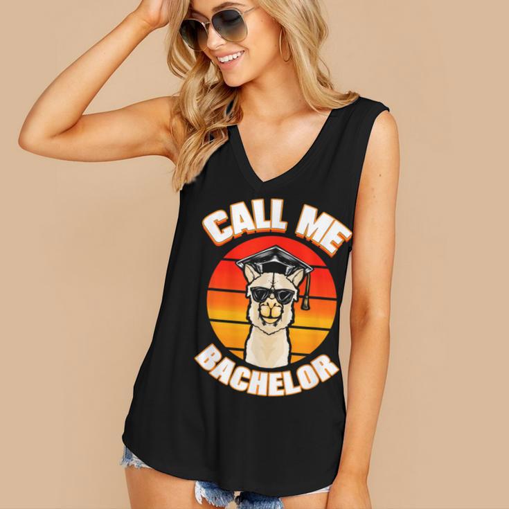 Bachelor Graduation For University Degree Party Llama Women's V-Neck Tank Top