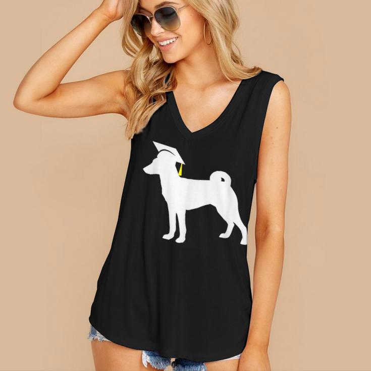 Basenji Graduation Dog Graduate Women's V-Neck Tank Top
