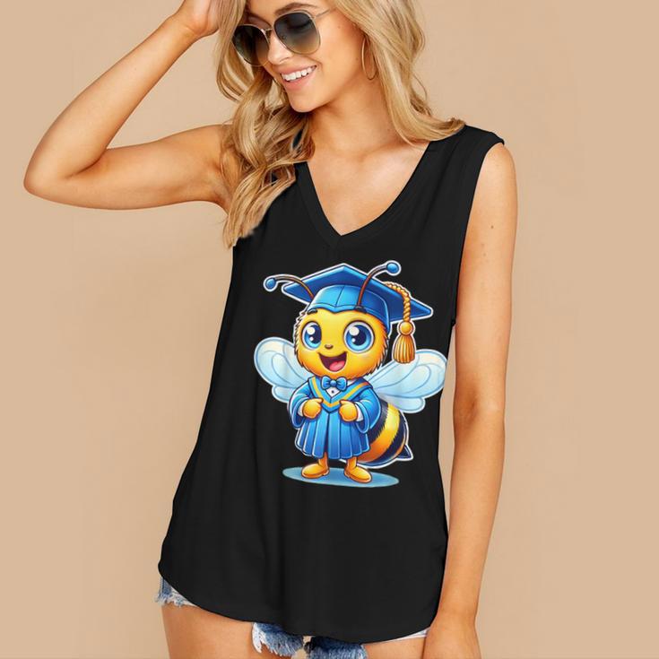 Bee Graduation Cute Kindergarten Elementary High School Women's V-Neck Tank Top