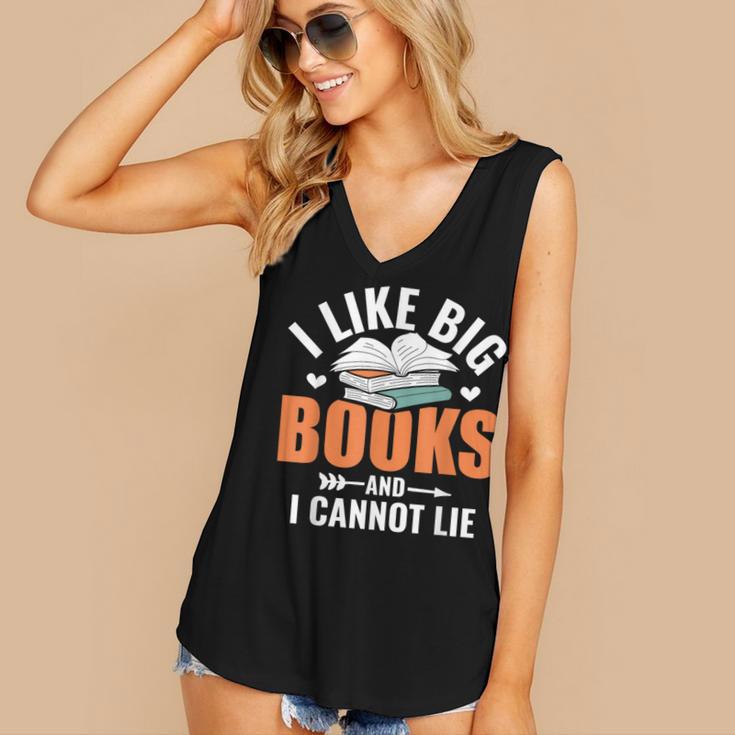 I Like Big Books I Cannot Lie School Librarian Book Lover Women's V-Neck Tank Top