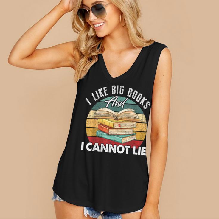 I Like Big Books Librarian Reading Teacher Book Lover Women's V-Neck Tank Top