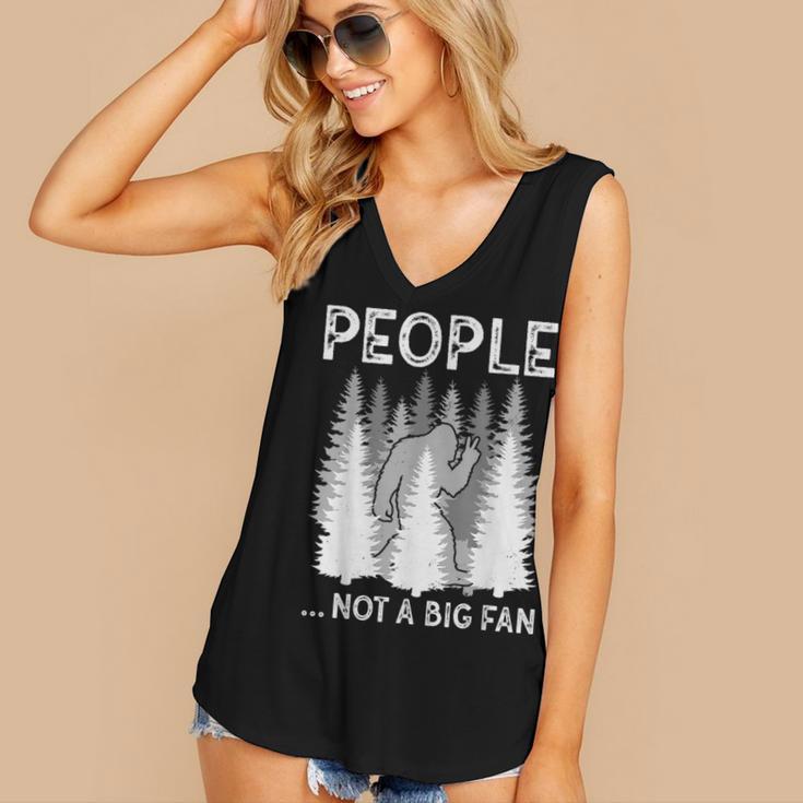 Bigfoot People Not a Big Fan Sasquatch Introvert Women's V-Neck Tank Top Bigfoot People Not a Big Fan Sasquatch Introvert Women's V-Neck Tank Top