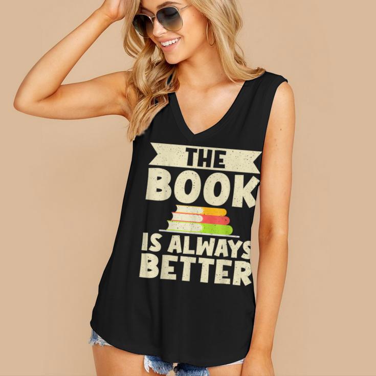 The Book Is Always Better Thriller Women's V-Neck Tank Top