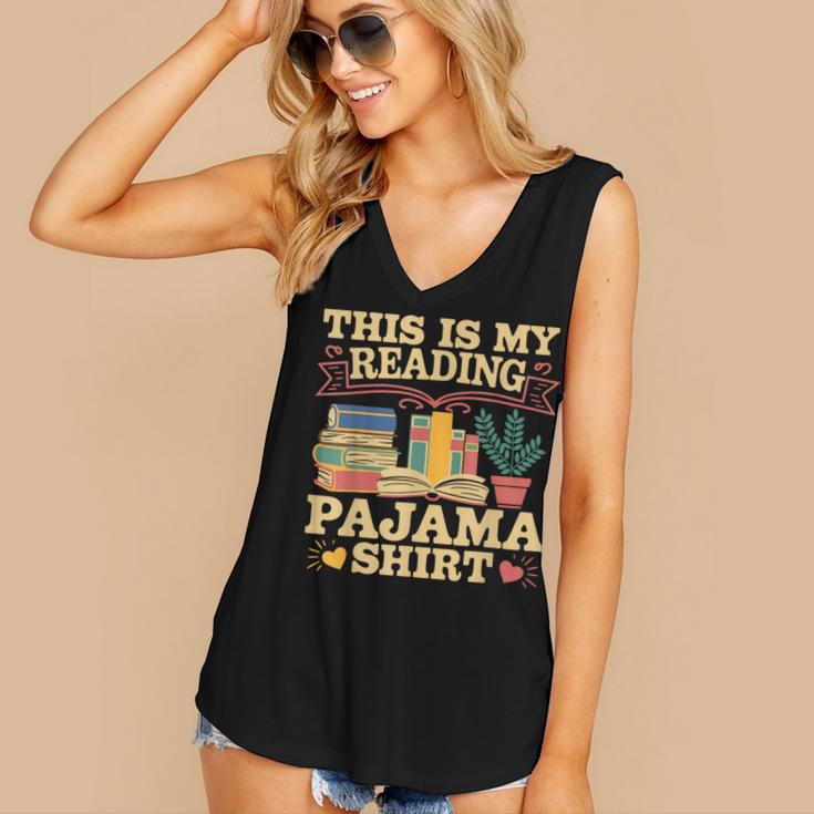 Book And Pajama This Is My Reading Pajama Bedtime Reading Women's V-Neck Tank Top