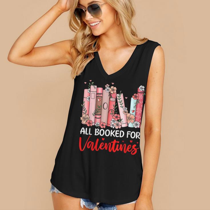 All Booked For Valentine Book Lovers Women Girl Teacher Women's V-Neck Tank Top All Booked For Valentine Book Lovers Women Girl Teacher Women's V-Neck Tank Top