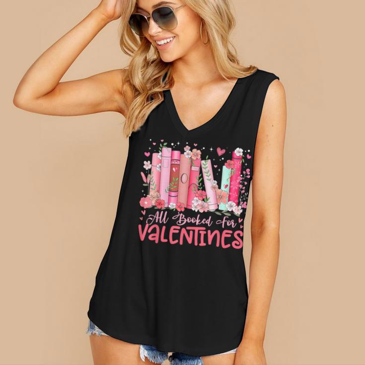 All Booked For Valentine Book Reading Women Girl Teacher Women's V-Neck Tank Top All Booked For Valentine Book Reading Women Girl Teacher Women's V-Neck Tank Top