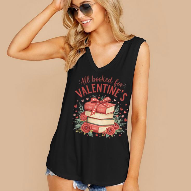 All Booked For Valentine's Book Lovers Romantic Readers Women's V-Neck Tank Top All Booked For Valentine's Book Lovers Romantic Readers Women's V-Neck Tank Top