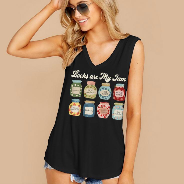 Books Are My Jam Shirt Book Lover Reader Reading Teacher Women's V-Neck Tank Top Books Are My Jam Shirt Book Lover Reader Reading Teacher Women's V-Neck Tank Top