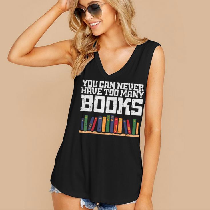 Never Too Many Books Read Book Reading Librarian Men Women Women's V-Neck Tank Top Never Too Many Books Read Book Reading Librarian Men Women Women's V-Neck Tank Top