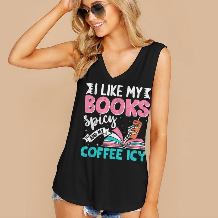 I Like My Books Spicy Coffee ICY Women's V-Neck Tank Top I Like My Books Spicy Coffee ICY Women's V-Neck Tank Top