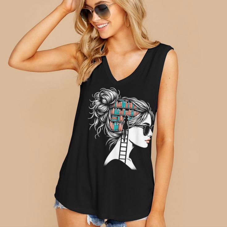 Bookworm Book Nerd Librarian Bookish Librarian Women's V-Neck Tank Top