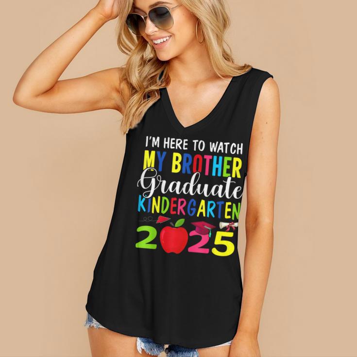My Brother Graduated Kindergarten Class Of 2025 Graduation Women's V-Neck Tank Top