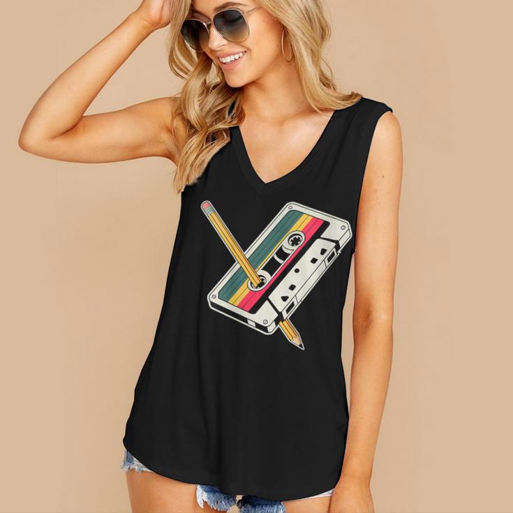 Cassette 90s Costume Party Nostalgia Women's V-Neck Tank Top
