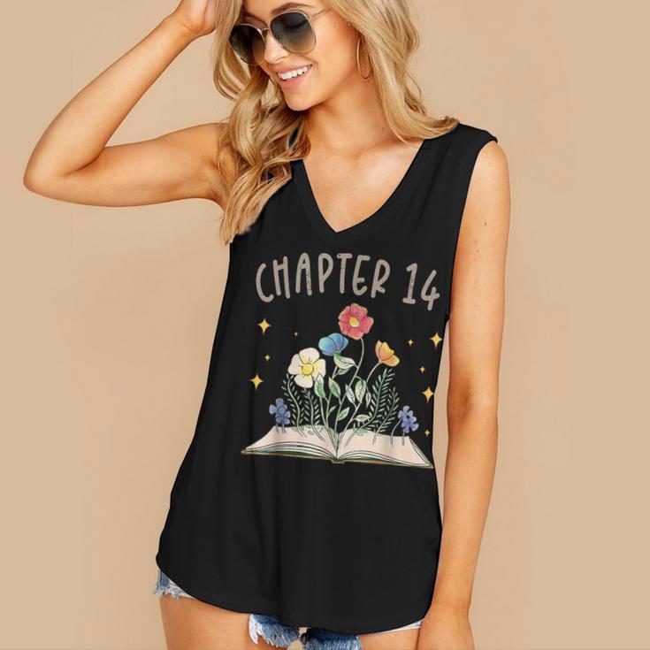 Chapter 14th Birthday Bookworm 14 Years Old For Book Lovers Women's V-Neck Tank Top