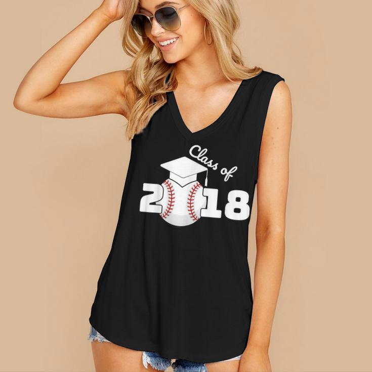 Class Of 2018 Baseball Senior Graduation Shirt Grad Women's V-Neck Tank Top