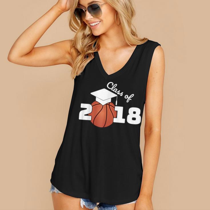 Class Of 2018 Basketball Senior Graduation Shirt Grad Women's V-Neck Tank Top