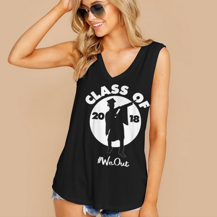 Class Of 2018 Dabbing Graduations Shirt-High School Grad Tee Women's V-Neck Tank Top