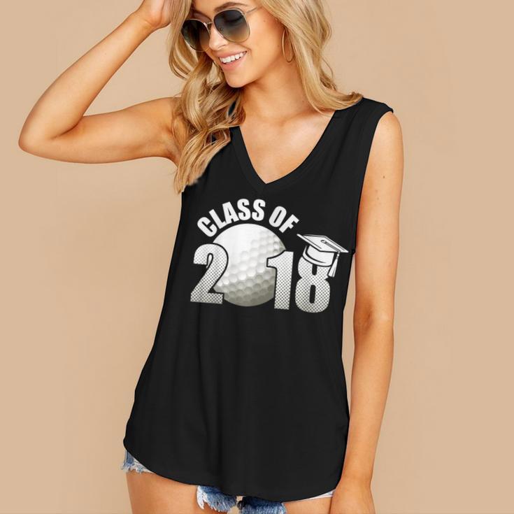 Class Of 2018 Shirts Graduation Senior Golf Women's V-Neck Tank Top