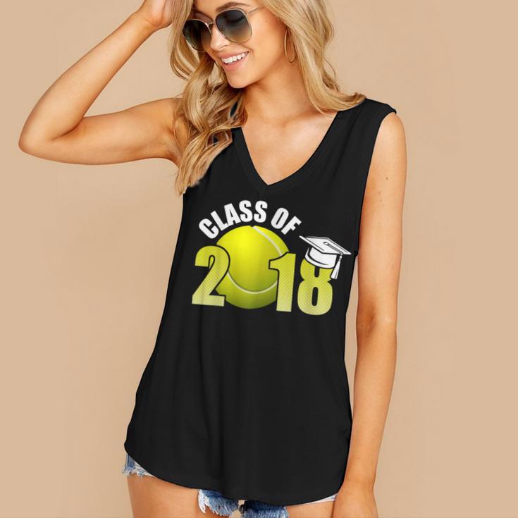 Class Of 2018 Shirts Graduation Senior Tennis Shirt Women's V-Neck Tank Top
