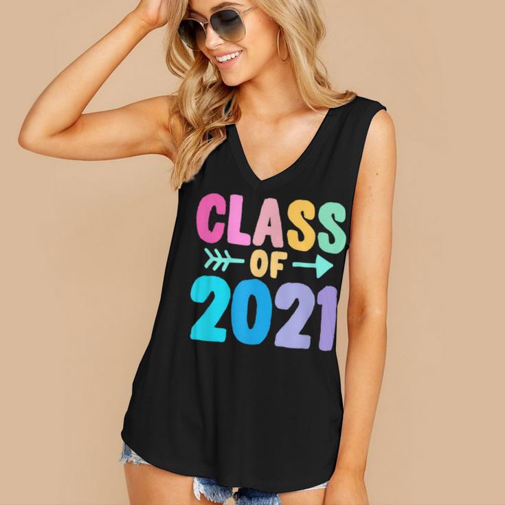 Class Of 2021 Graduation Grow With Me Women's V-Neck Tank Top