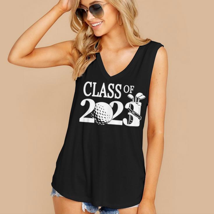 Class Of 2023 Graduation Senior Golfer Golf Player Women's V-Neck Tank Top