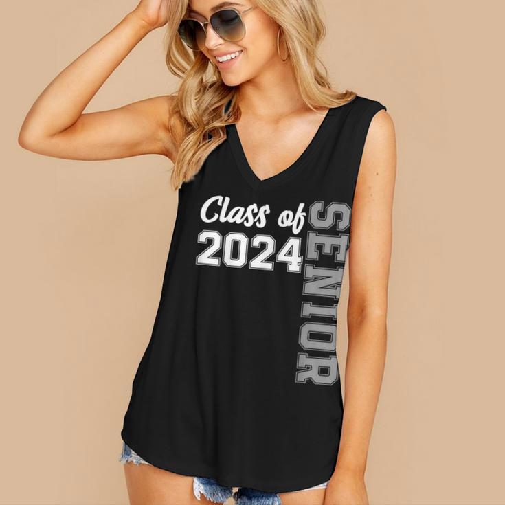 Class Of 2024 Senior 24 Shirt High School Graduation Party Women's V-Neck Tank Top