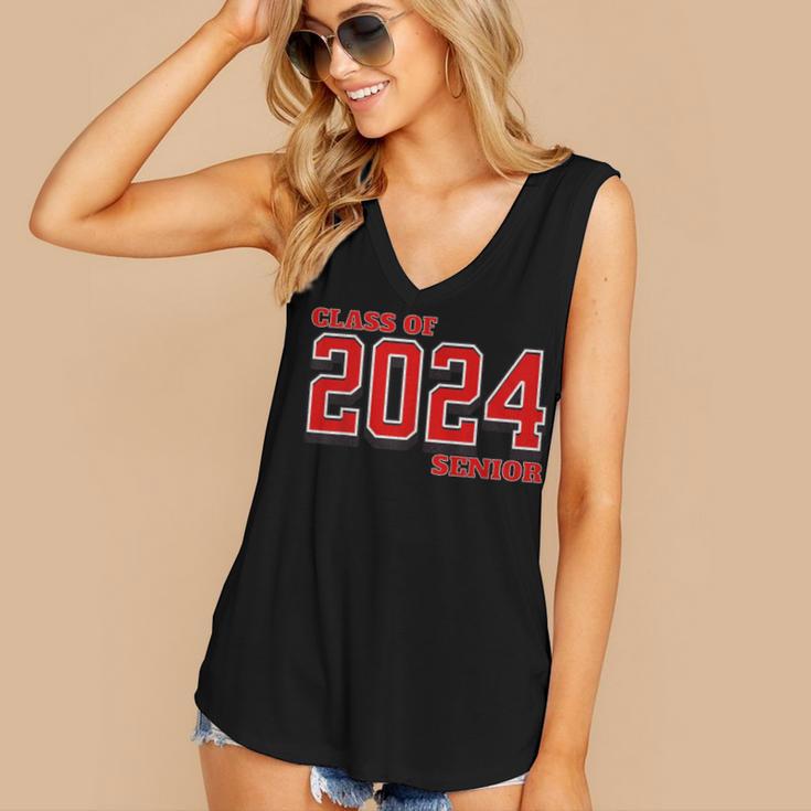 Class Of 2024 Senior Back To School Vintage Graduation Tee Women's V-Neck Tank Top
