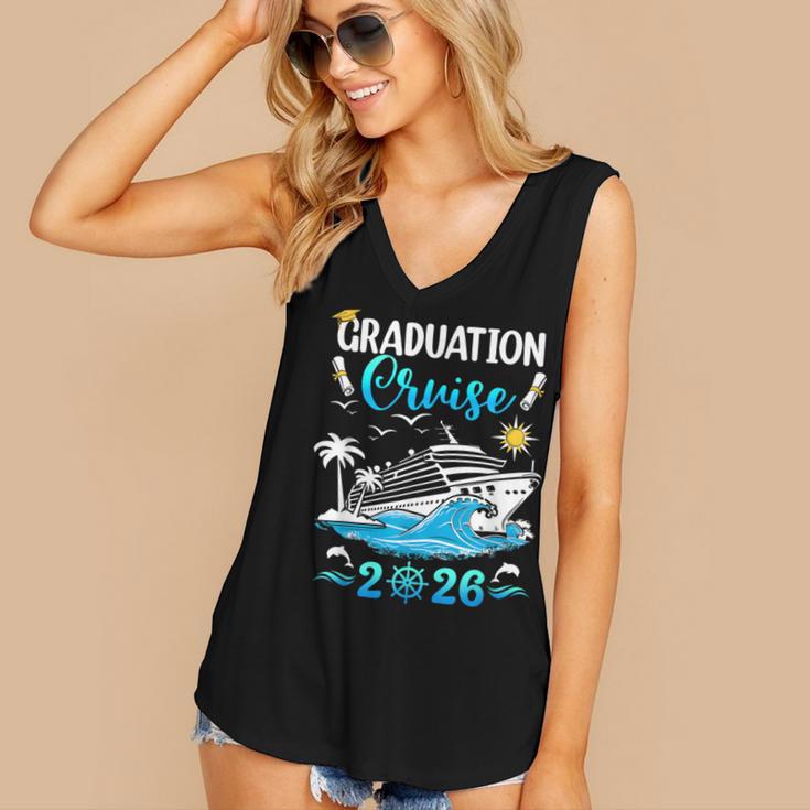 Class Of 2026 Graduation Cruise Senior Graduates Vacation Women's V-Neck Tank Top