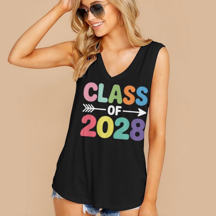 Class Of 2028 Colorful Graduation Women's V-Neck Tank Top