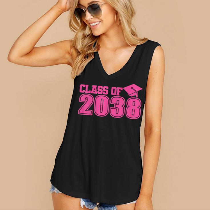 Class Of 2038 Pink Girls Growing Up School Memory Graduation Women's V-Neck Tank Top