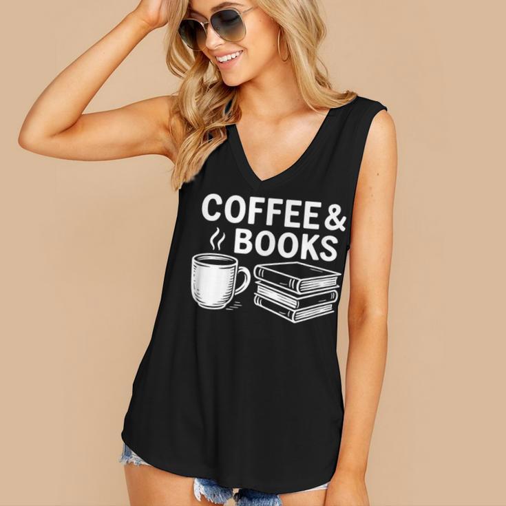 Coffee & Books Women's V-Neck Tank Top