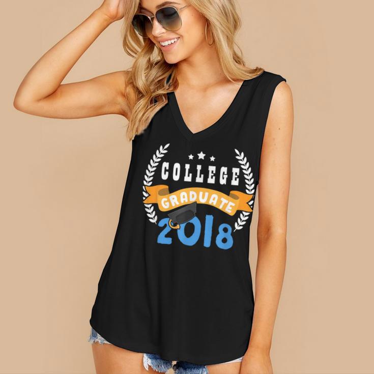 College Graduation Shirts Graduate Grad 2018 Women's V-Neck Tank Top