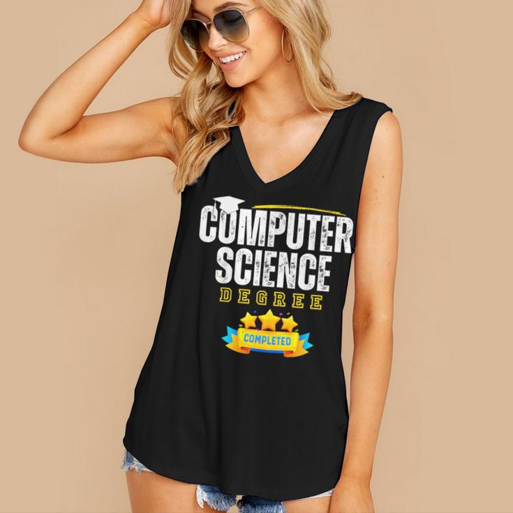 Computer Science Degree Graduation Senior Celebration Grad Women's V-Neck Tank Top