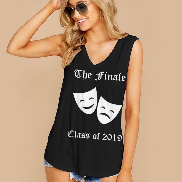 Cool Theater Graduation Tshirt Tragedy And Comedy Masks Women's V-Neck Tank Top