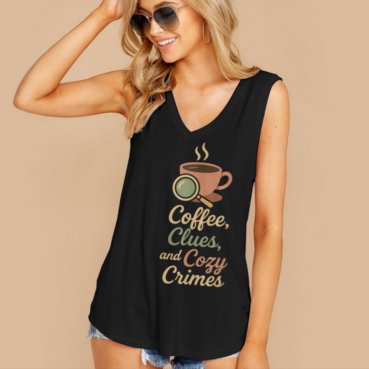 Cozy Crime Club Mystery Reader Bookish Sleuth Women's V-Neck Tank Top