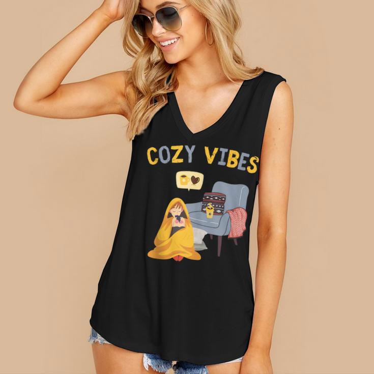 Cozy Vibes Atmospheric Introvert Women's V-Neck Tank Top Cozy Vibes Atmospheric Introvert Women's V-Neck Tank Top