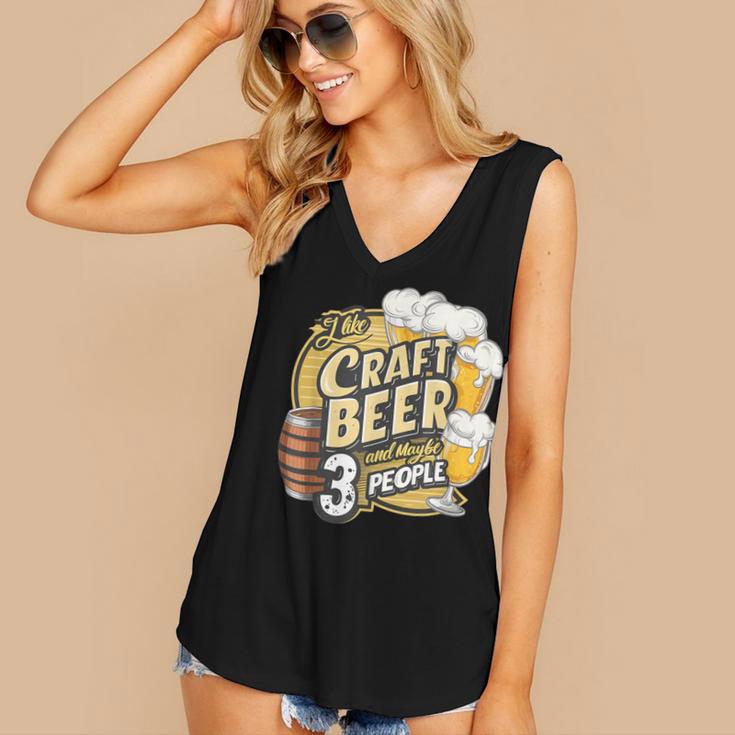 Craft Beer Lover Introverted & Hoppy Women's V-Neck Tank Top