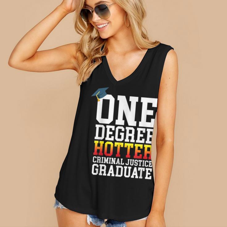 Criminal Justice Graduation Tshirt One Degree Hotter Women's V-Neck Tank Top