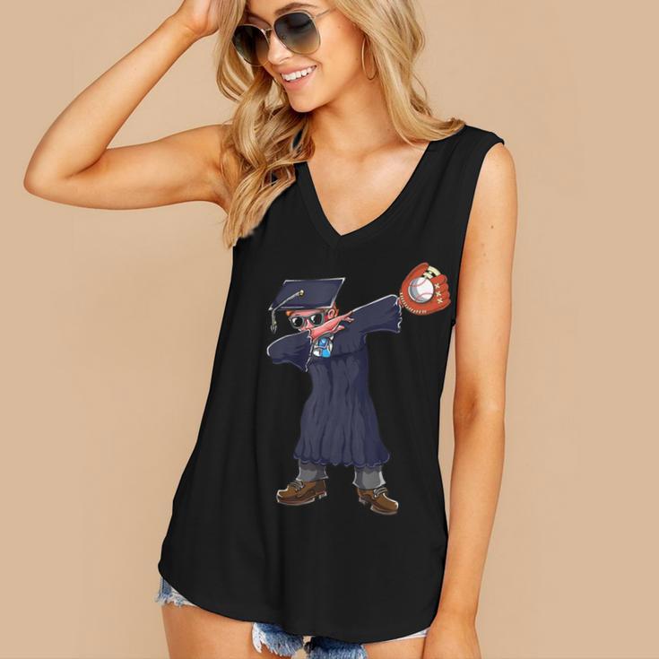 Cute Dabbing Kid Elementary School Graduation Baseball Women's V-Neck Tank Top